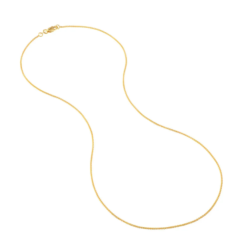 14k Gold 1.02mm Wheat Chain