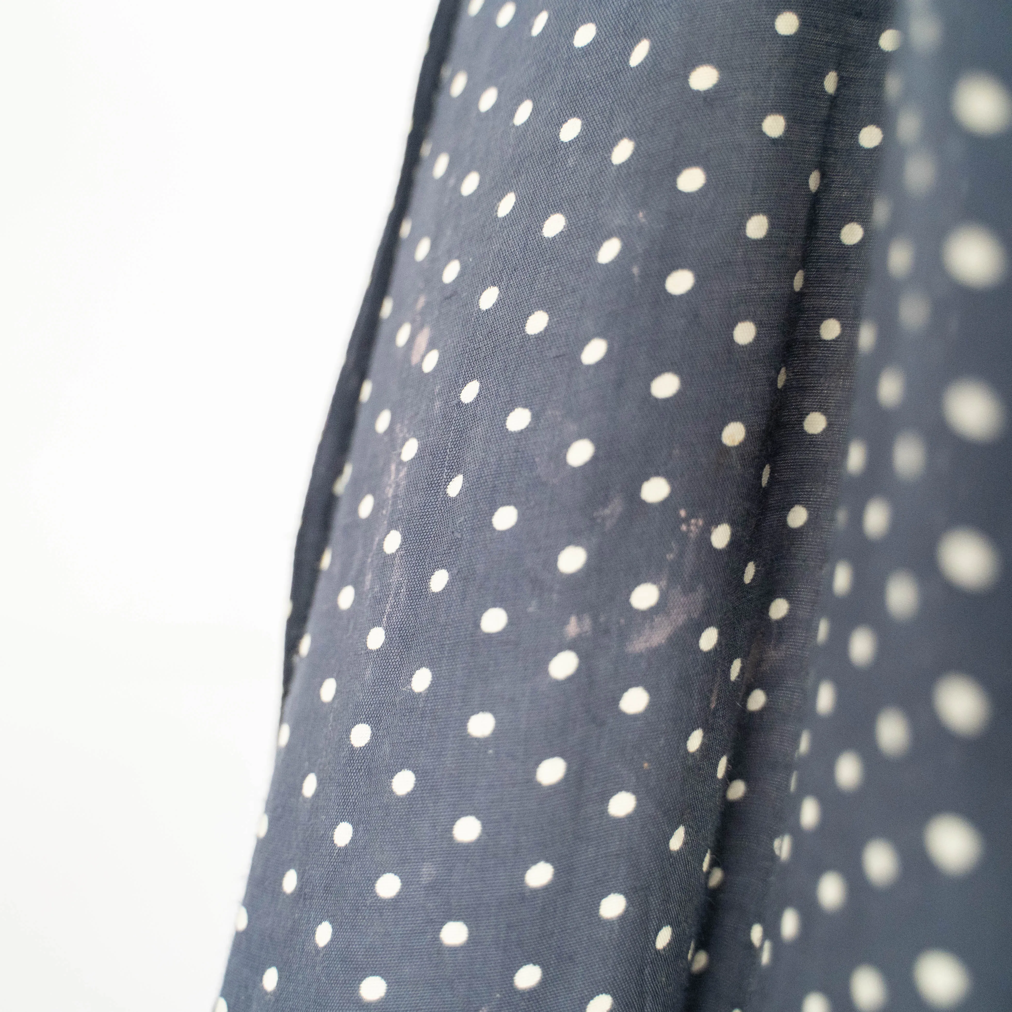 1980s navy base polka dot check all rayon shirt -good dirt-