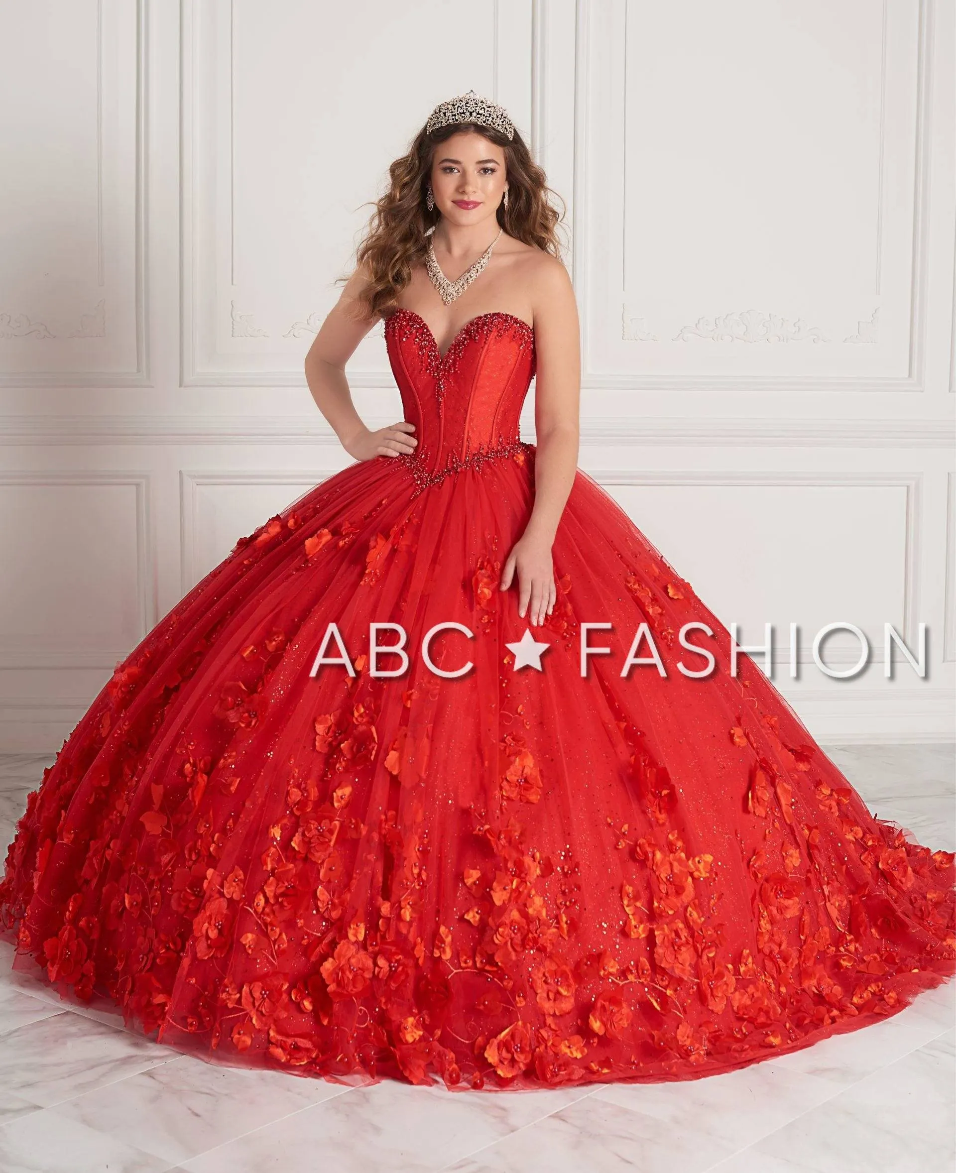 3D Floral Tulle Quinceanera Dress by House of Wu 26950