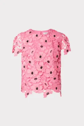 3D Poppy Floral Lace Baby Tee