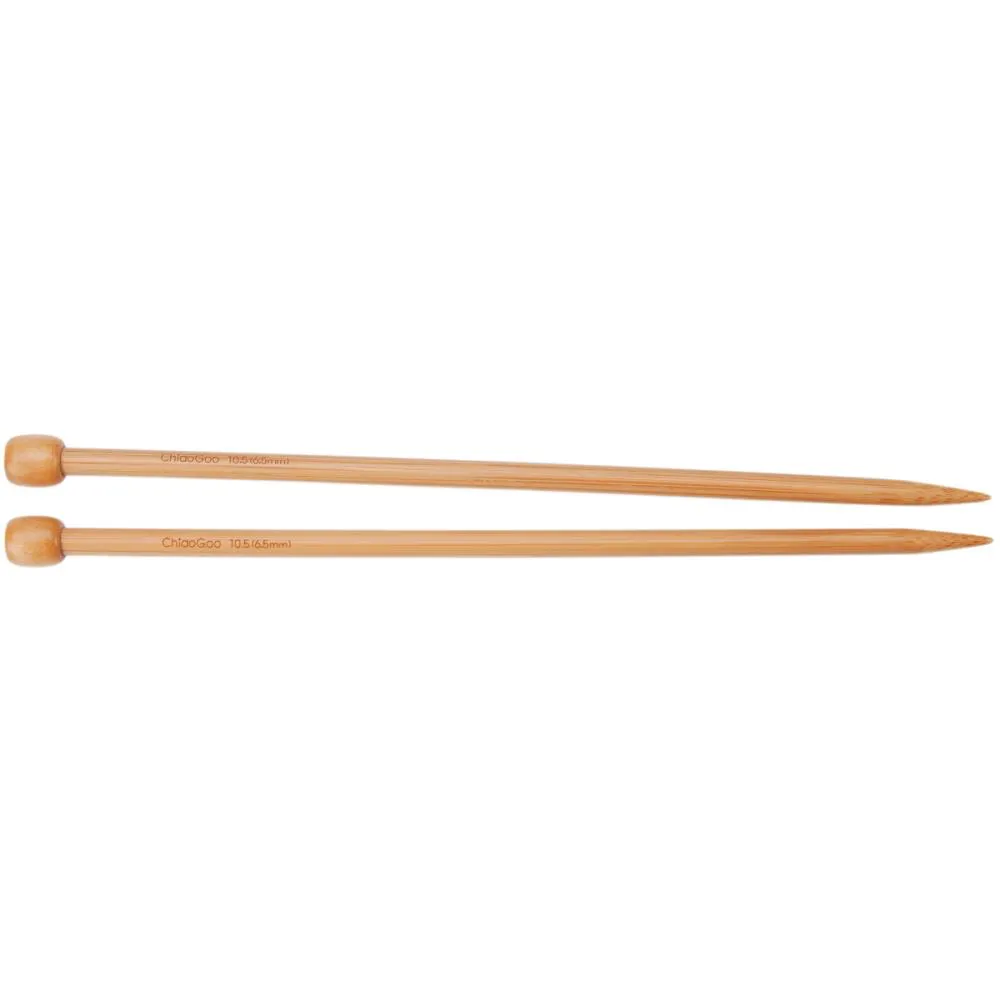 9" Single Point Bamboo Straight Knitting Needles - Dark Patina