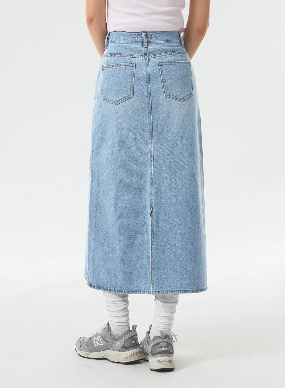 A-Line Denim Maxi Skirt CA303