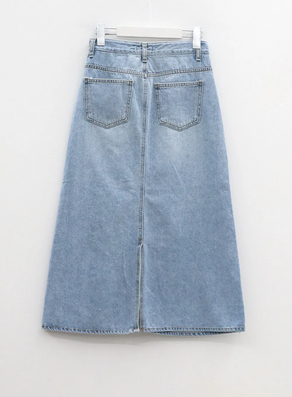 A-Line Denim Maxi Skirt CA303