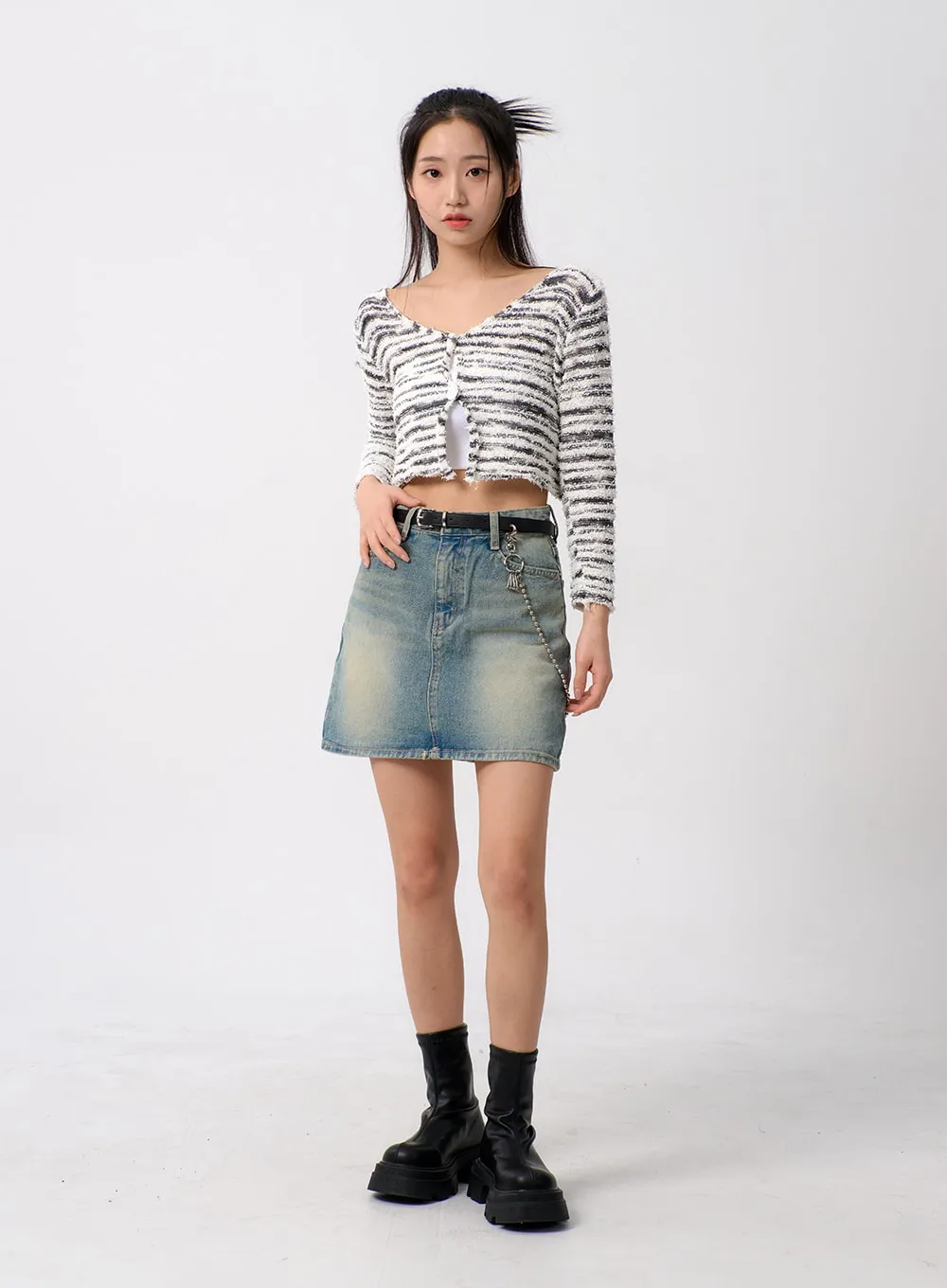 A-Line Denim Mini Skirt BM306