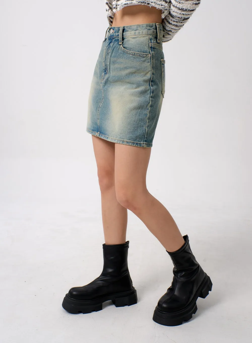 A-Line Denim Mini Skirt BM306