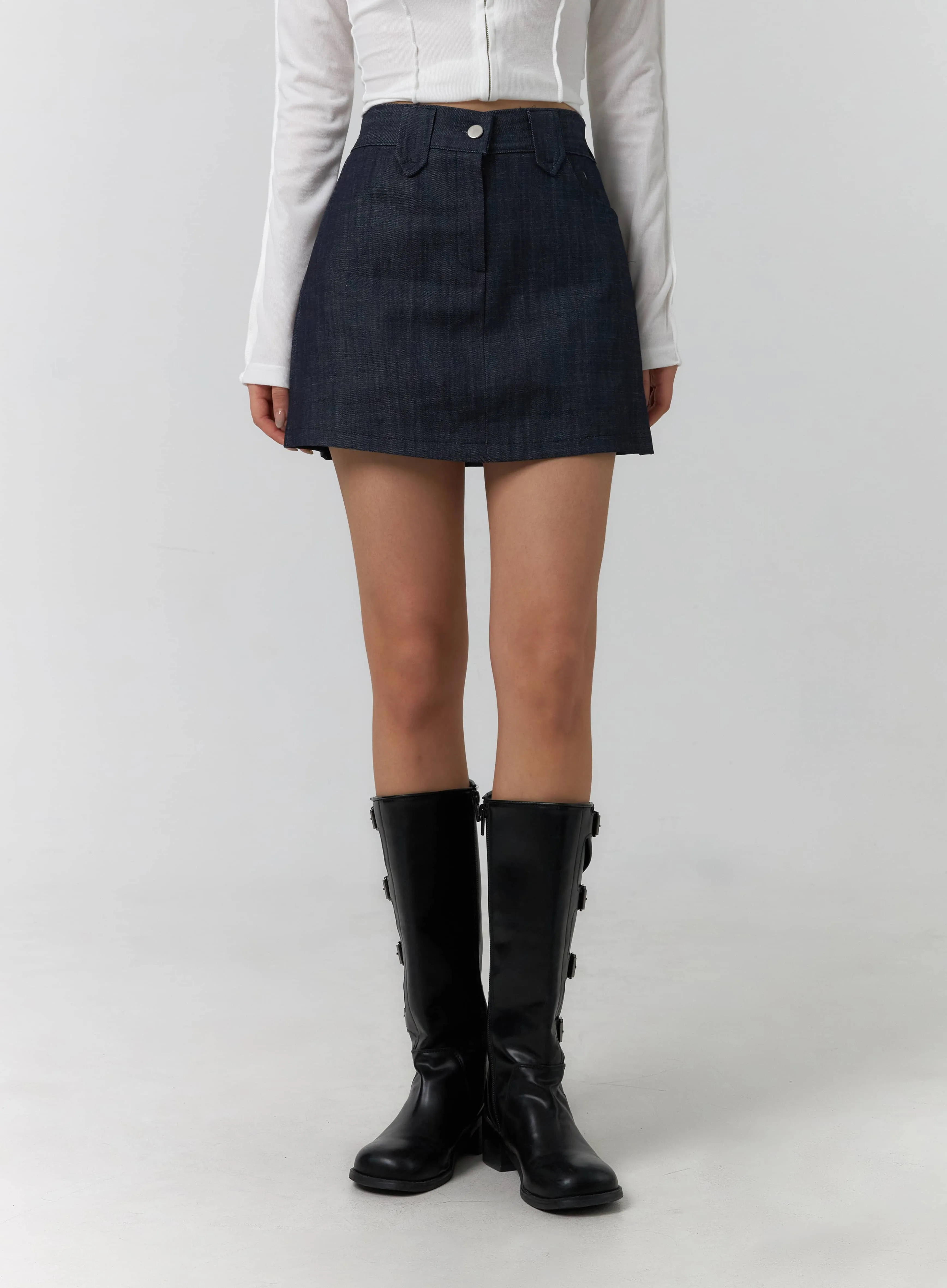 A-Line Denim Mini Skirt CF405