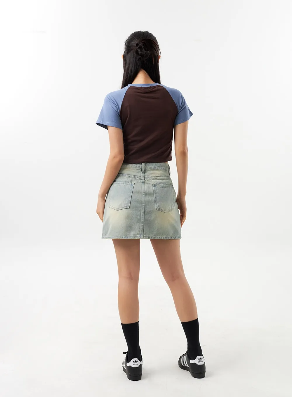 A-Line Denim Mini Skirt CU308