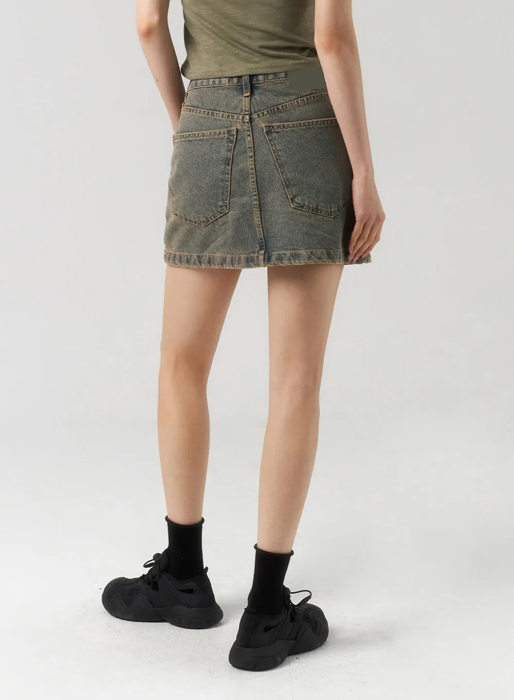 A-Line Denim Mini Skirt CU321