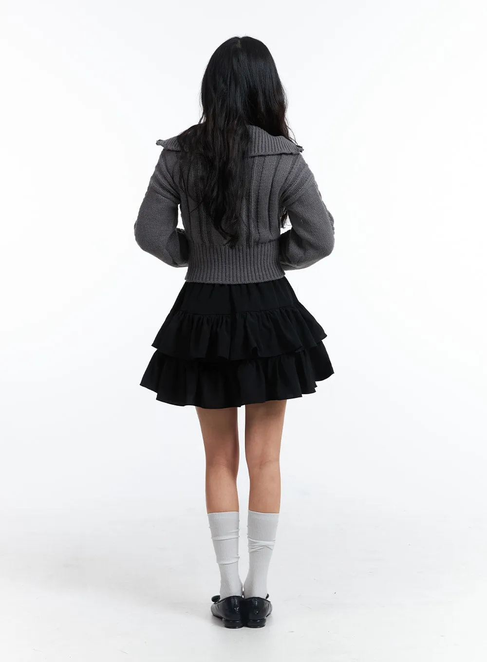 A-Line Layered Frill Mini Skirt OJ426