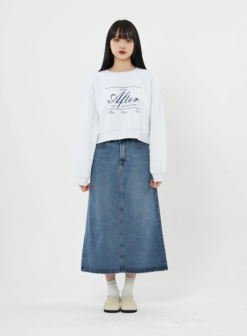 A-Line Long Denim Skirt BN08