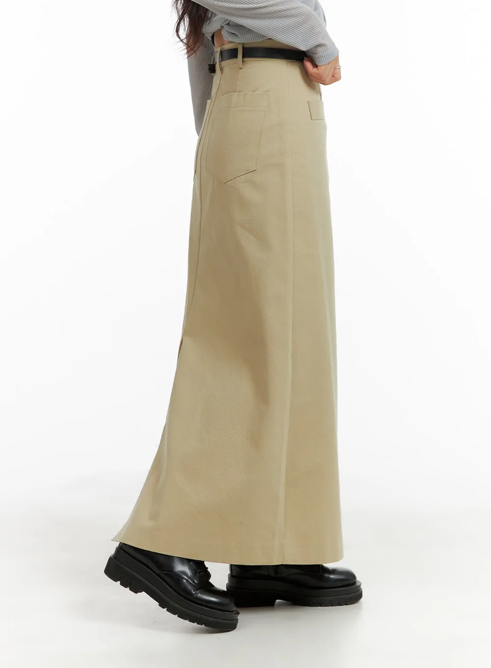 A-Line Pocket Maxi Skirt CM426