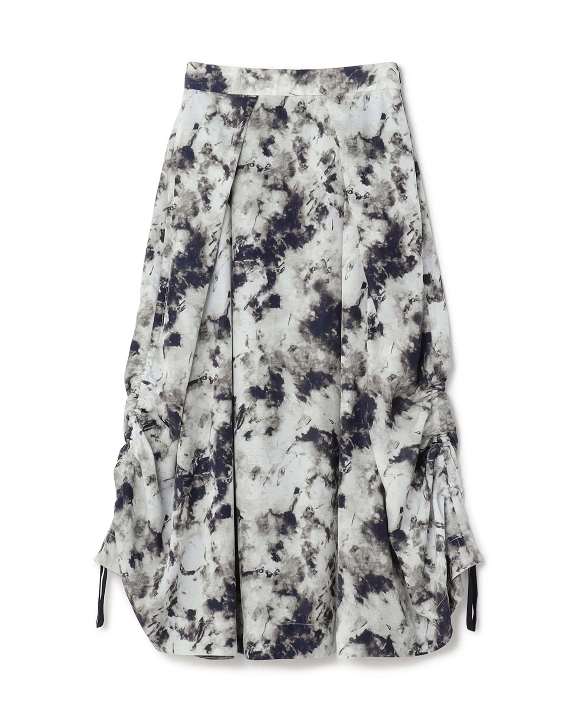 Abstract Print 2-way Folded Waist Skirt