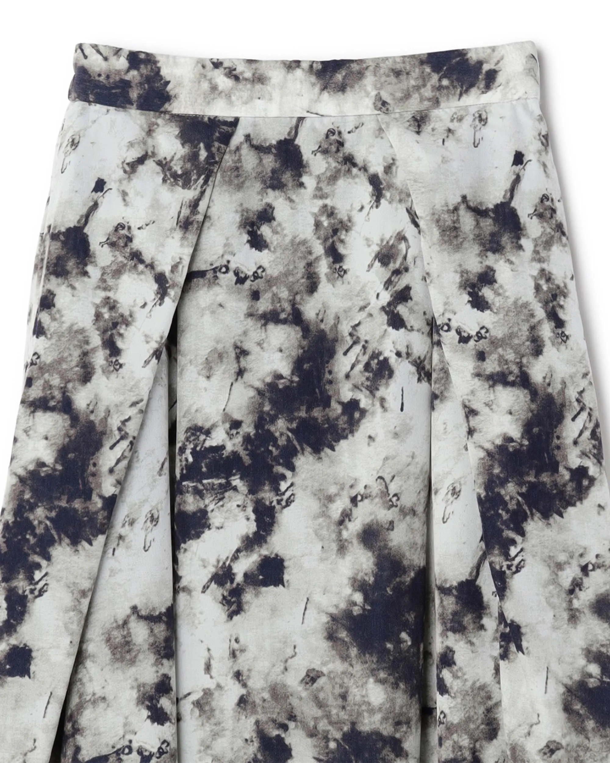 Abstract Print 2-way Folded Waist Skirt