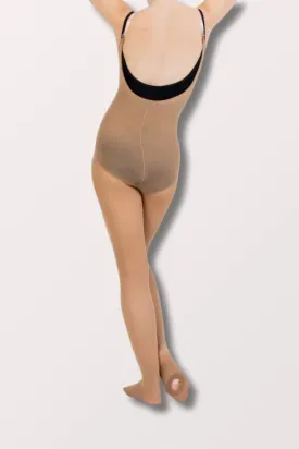 Adult Convertible Body Tight with Adjustable Clear Straps - Dark Nude