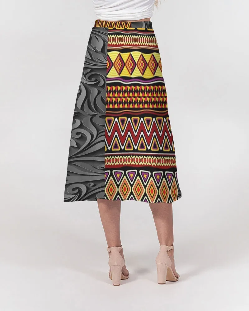 african Women's A-Line Midi Skirt