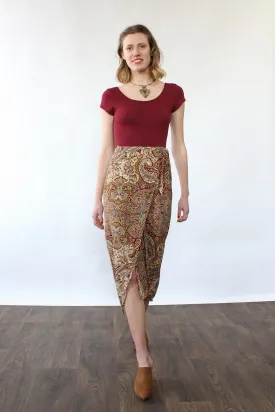 Ann Paisley Wrap Skirt M/L