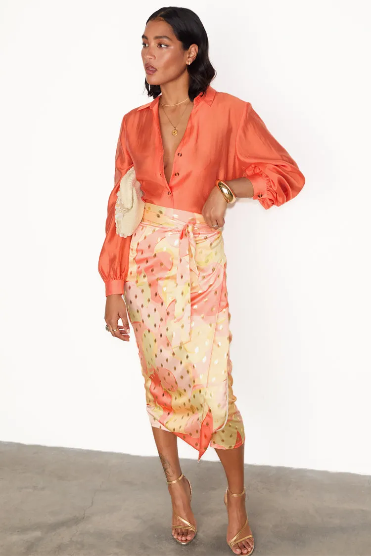 Apricot Jaspre Wrap Skirt