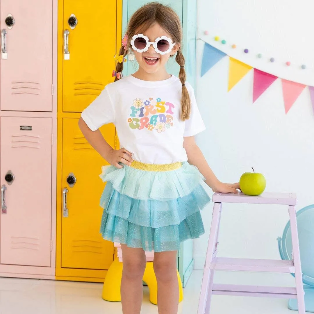 Aqua Petal Girls Tutu Skirt