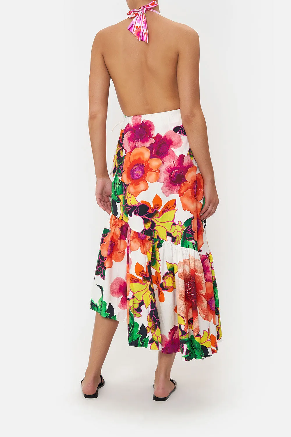 ASYMMETRICAL RUFFLE SKIRT PRETTY AS A POPPY