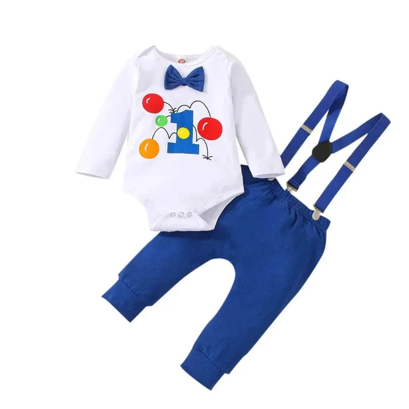 Baby Boy Birthday 1 Short Suspender Outfit Sets