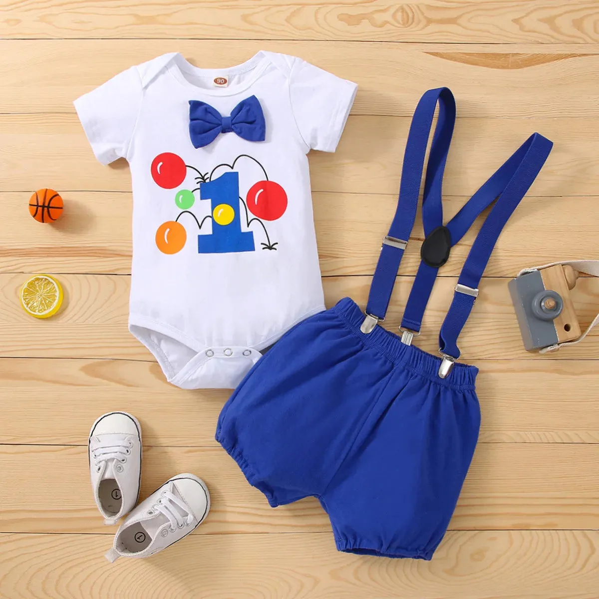 Baby Boy Birthday 1 Short Suspender Outfit Sets