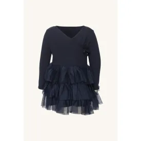 Bardot Junior - Tiered Wrap Ballet Dress - navy