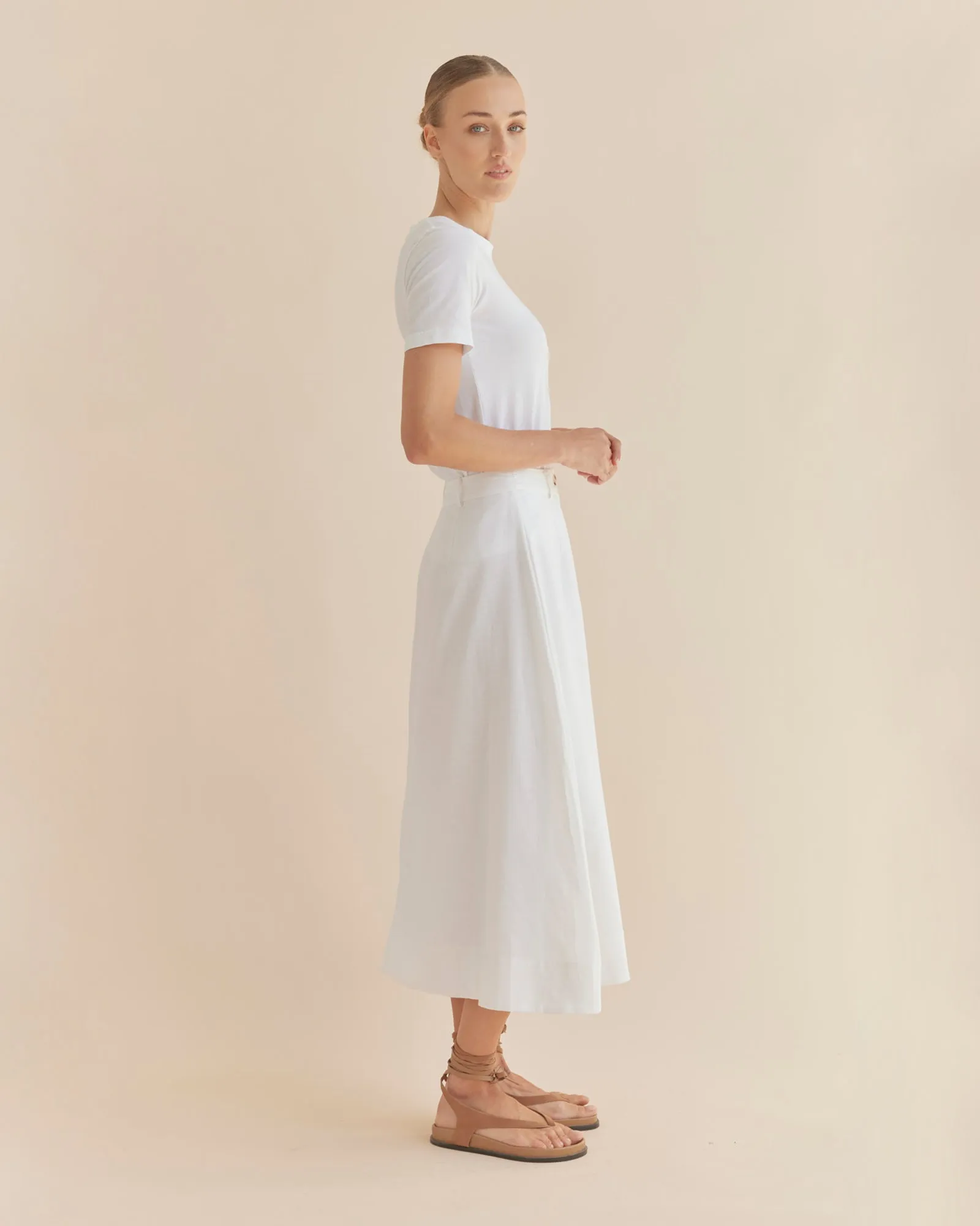 Barossa Linen Skirt - White