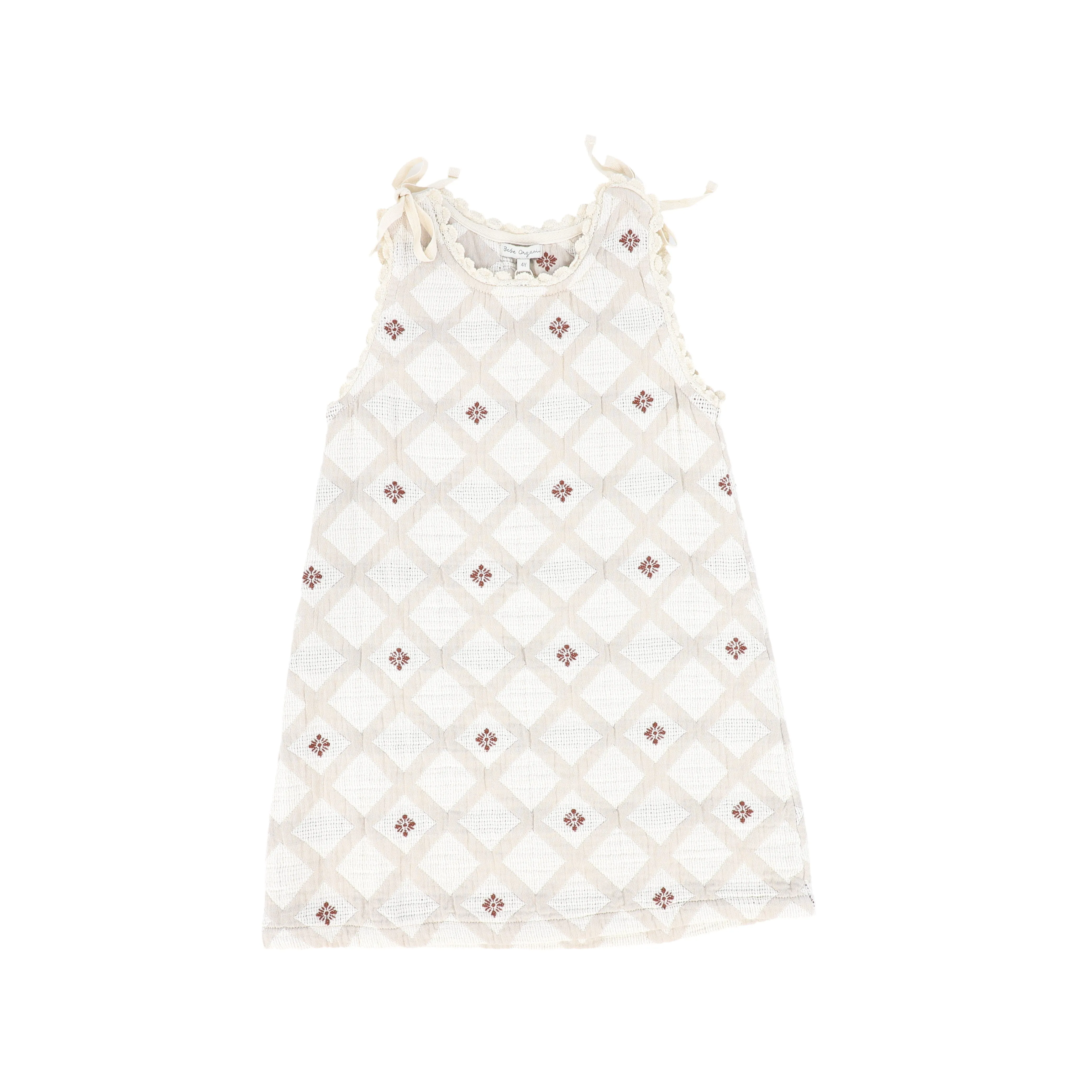 BEBE ORGANIC NATURAL PATCHWORK  DRESS