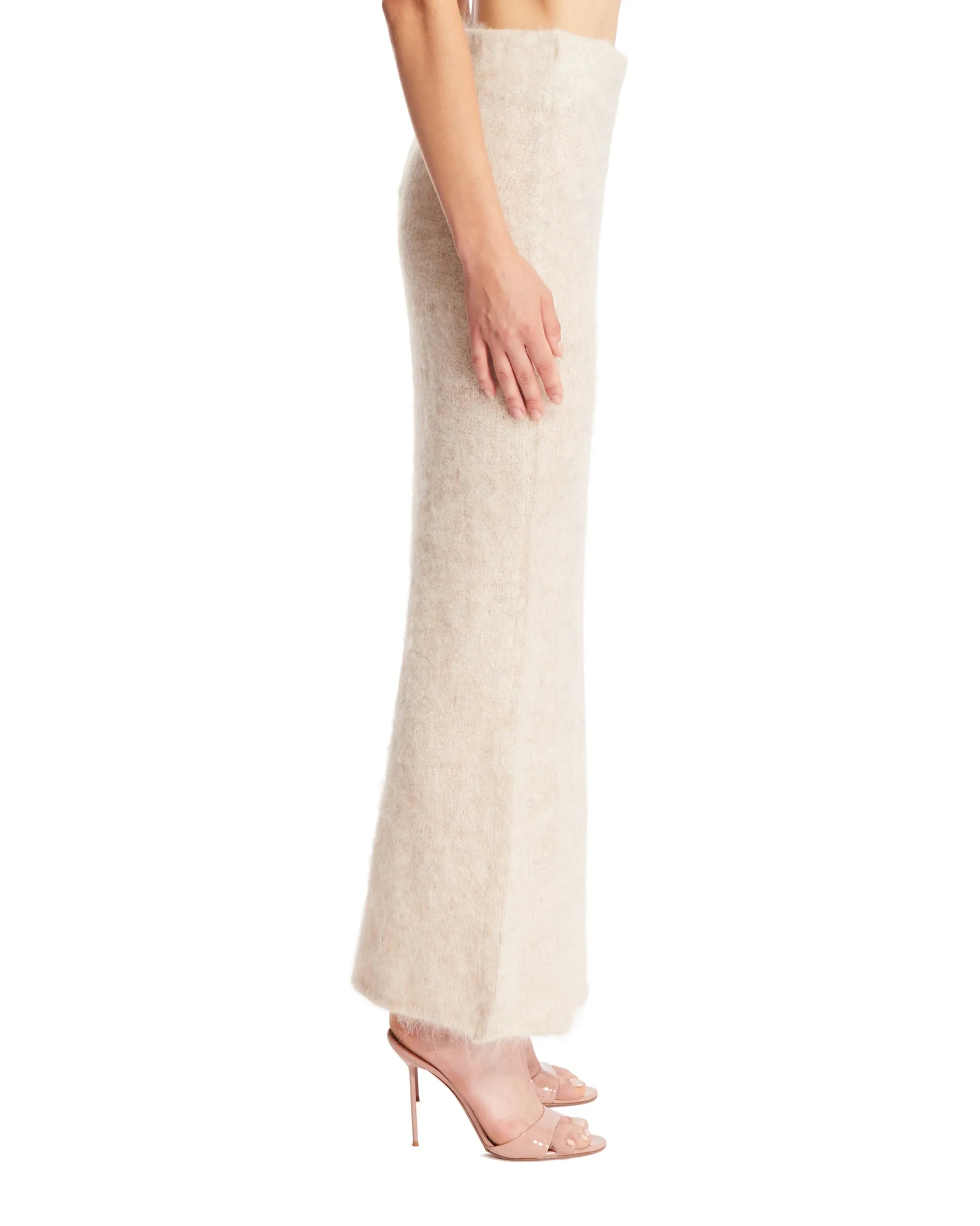 Beige Alpaca Long Skirt