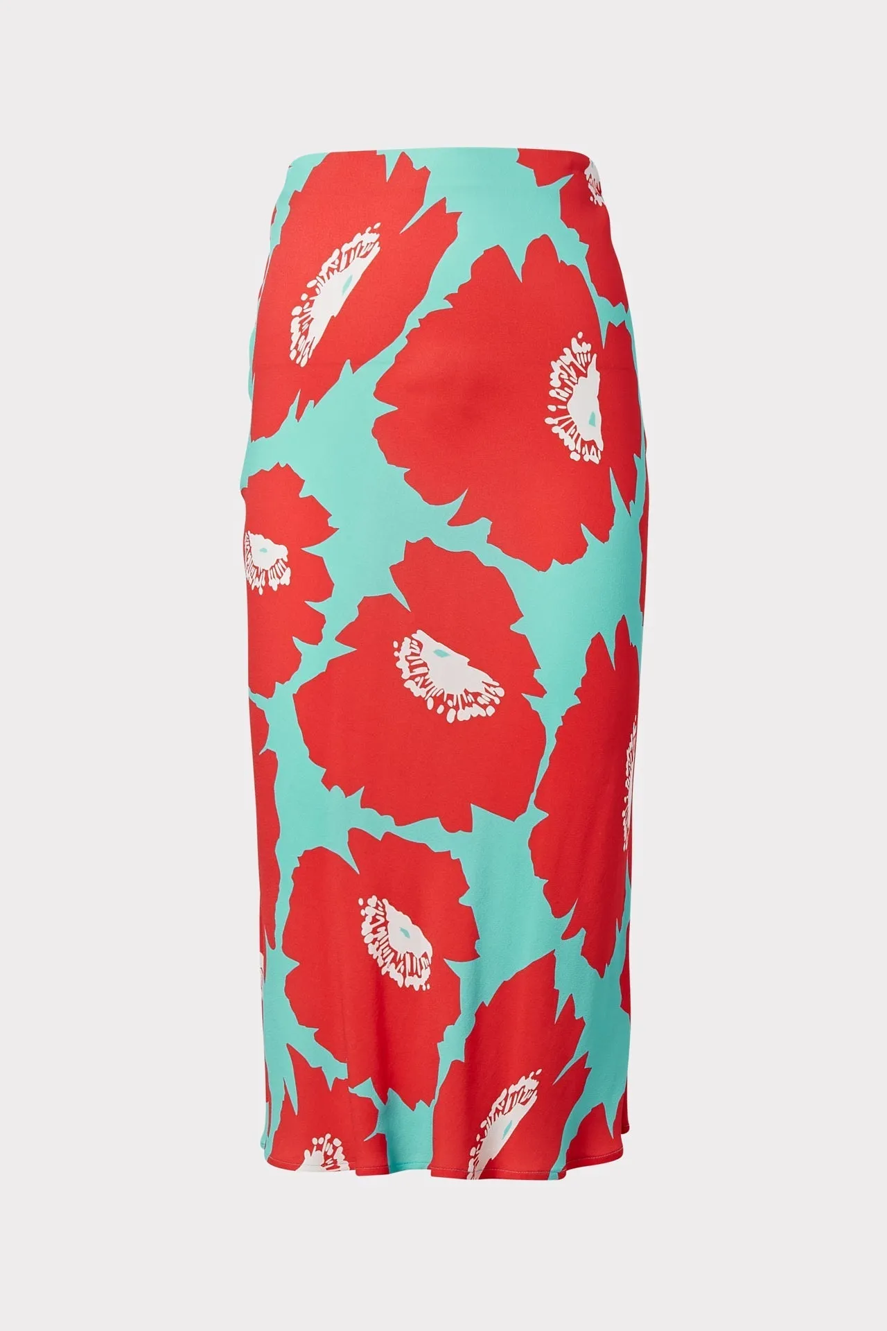 Bias Poppy Floral Viscose Skirt