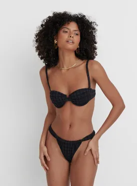 Black Crochet Underwired Cupped Bikini Top- Arles