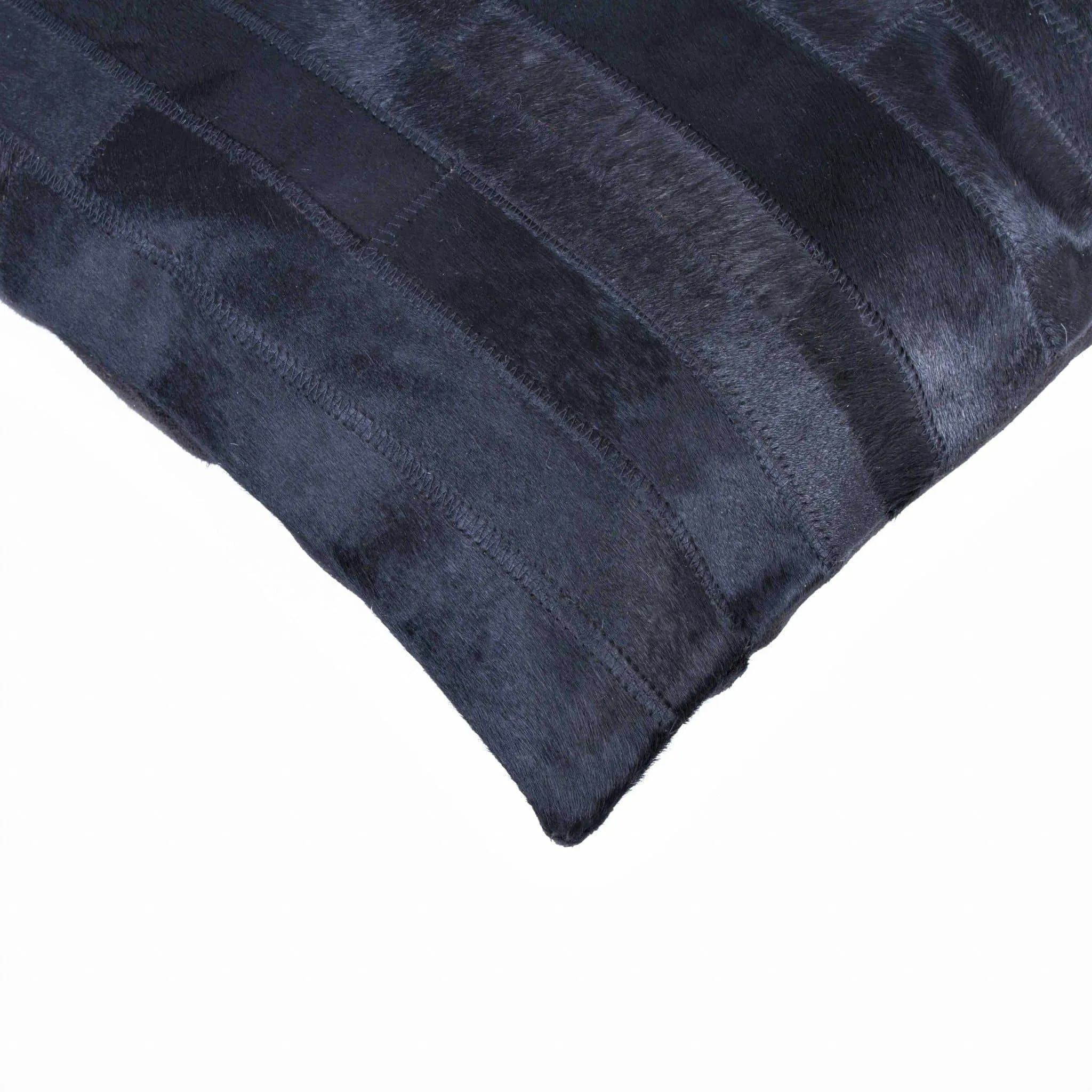 Black Patchwork Cowhide Pillow