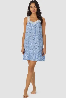 Blue Ditsy Floral Sleeveless Chemise