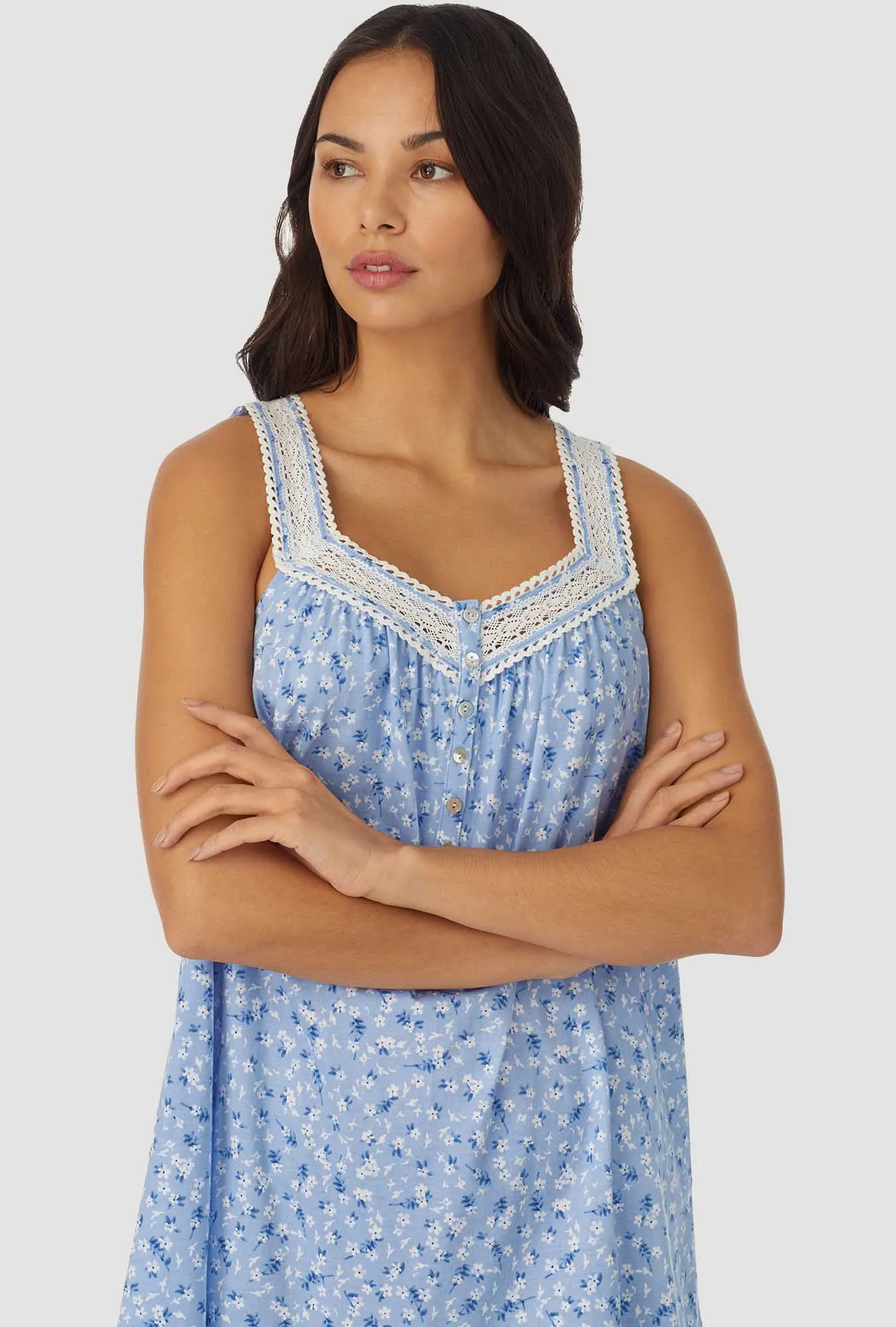 Blue Ditsy Floral Sleeveless Chemise