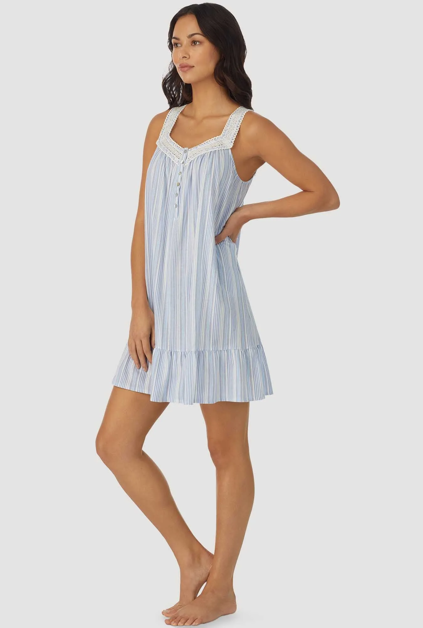 Blue Stripe Sleeveless Chemise