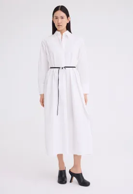 Boundary Cotton Shirt Dress - White/Black