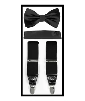 Brand Q Suspender, Bow Tie & Hankie Set