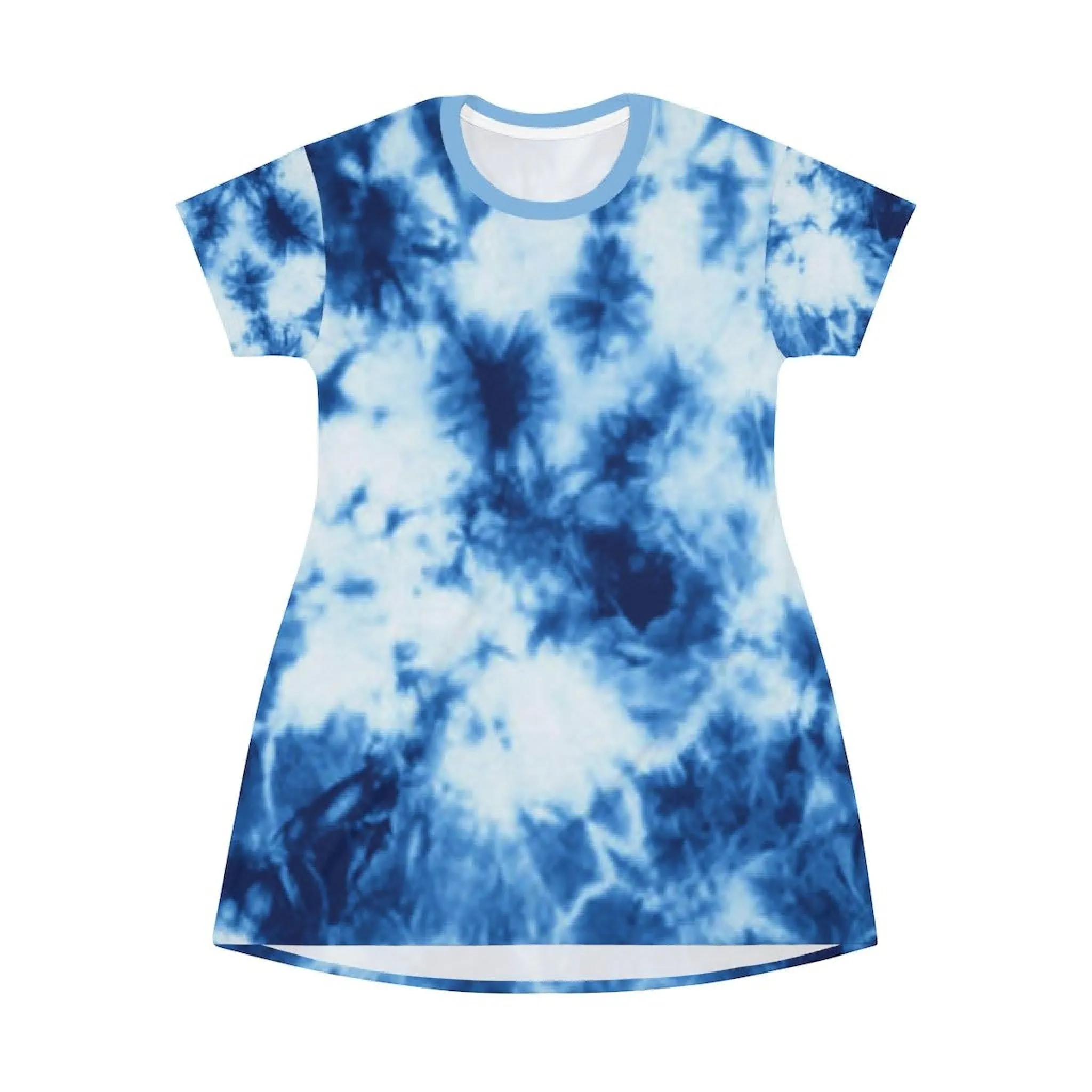 Bynelo Tie Dye Moon Blue Print T-shirt Dress