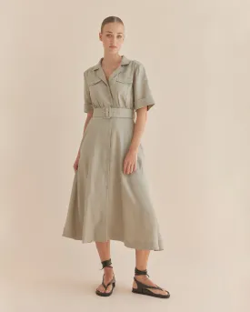 Cadence Linen Dress - Sage