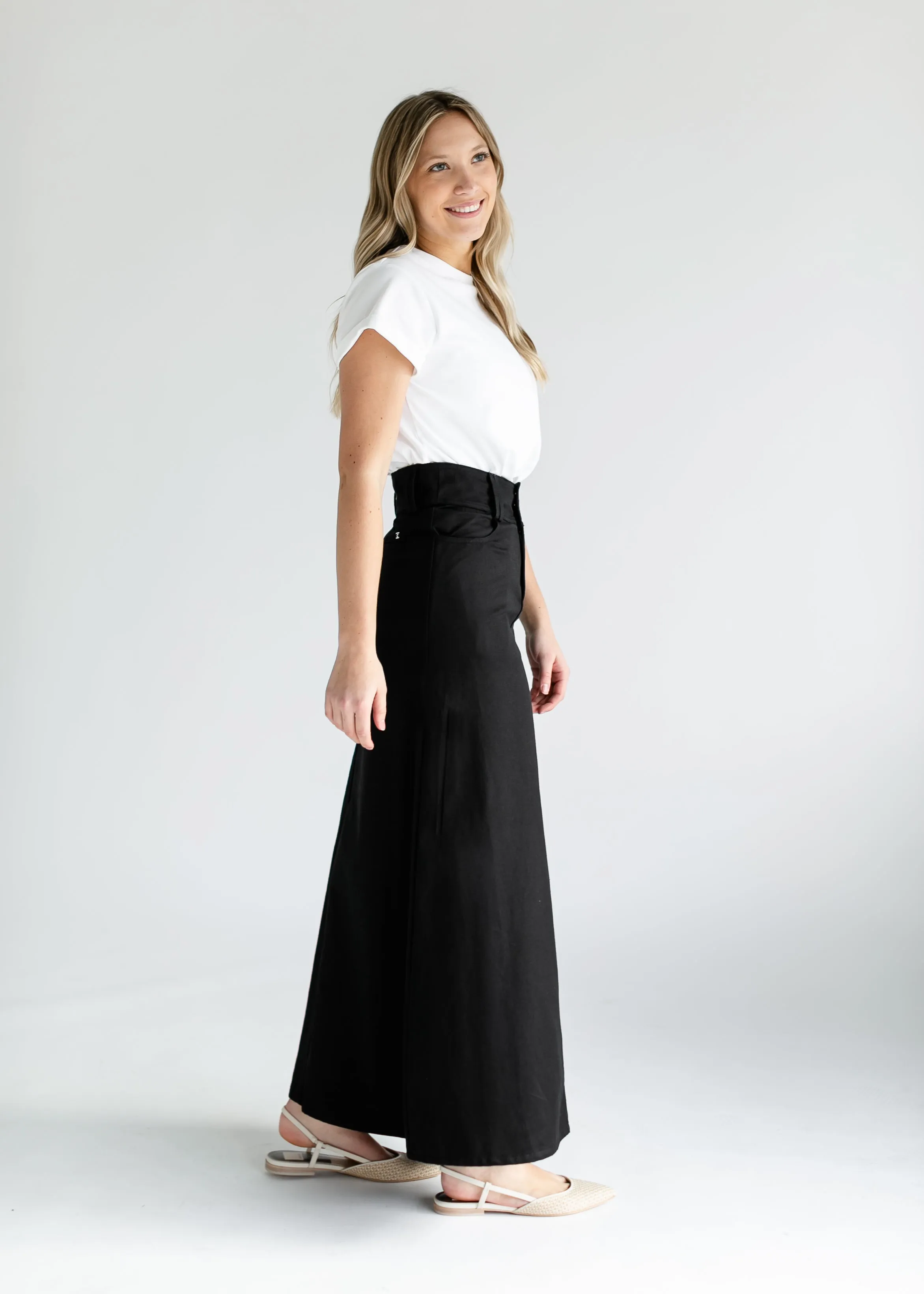 Camellia A-Line Cotton Twill Maxi Skirt