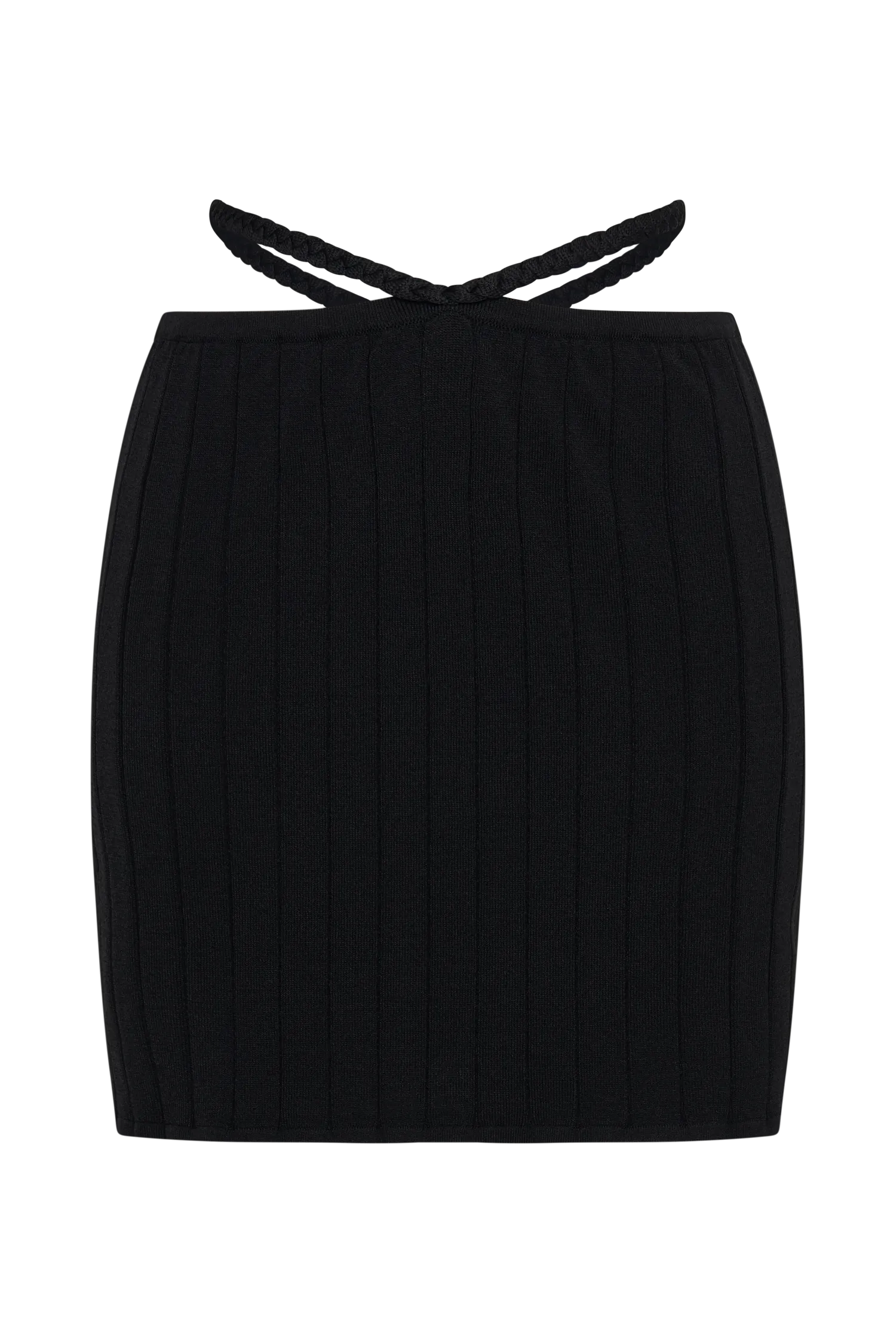 Celine A-Line Extreme Rib Mini Skirt - Black