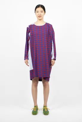 Contrast Shirt Dress Blue