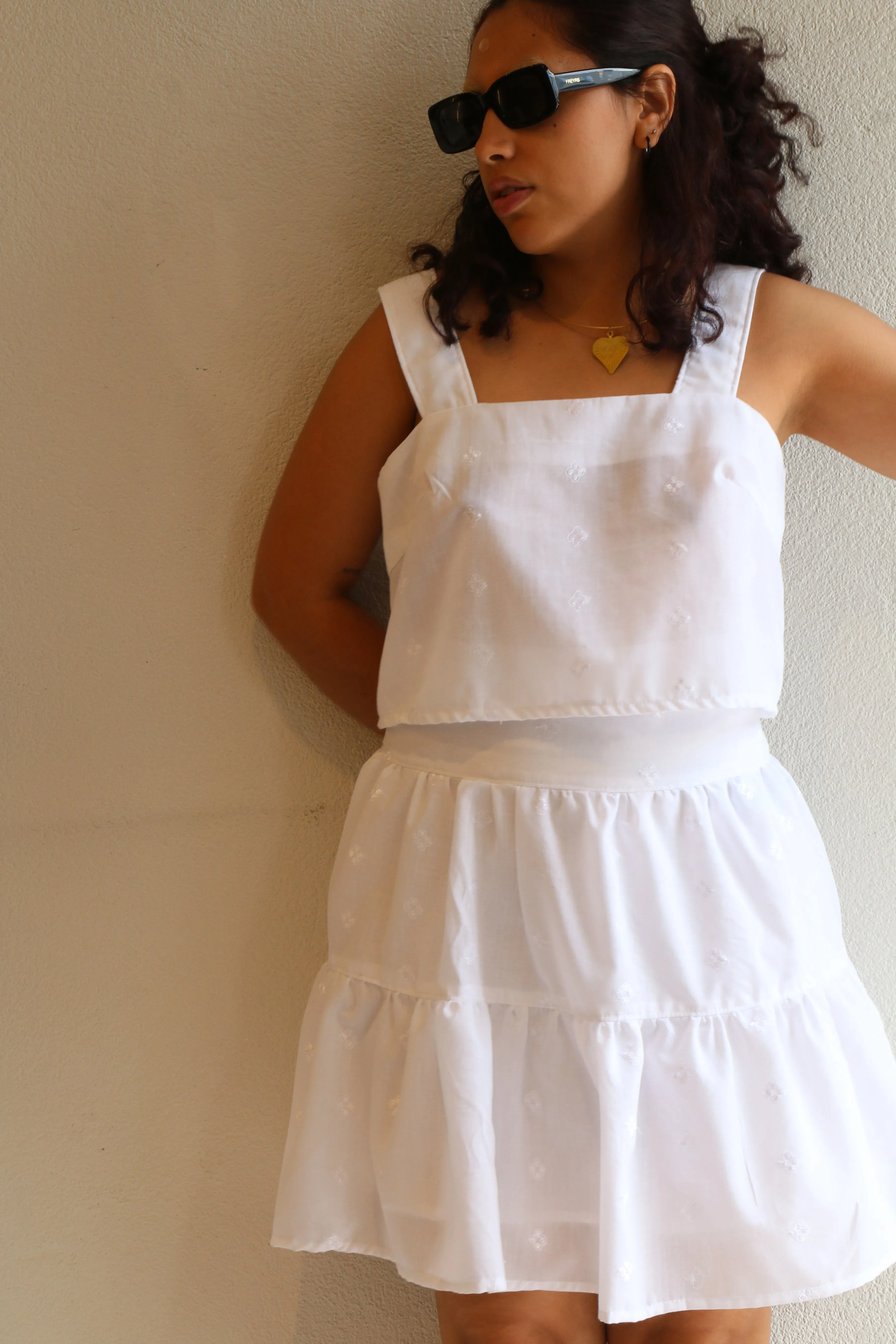 Cotton Peasant Eyelet Skirt