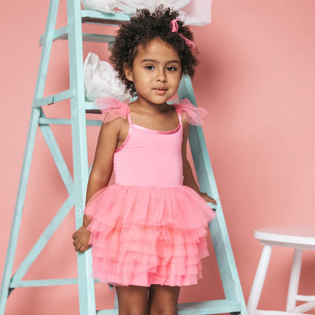 Cruisin' Pink Tulle Smocked Dress