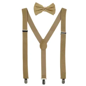 CTM® Glitter Gold Bow Tie and Suspender Set