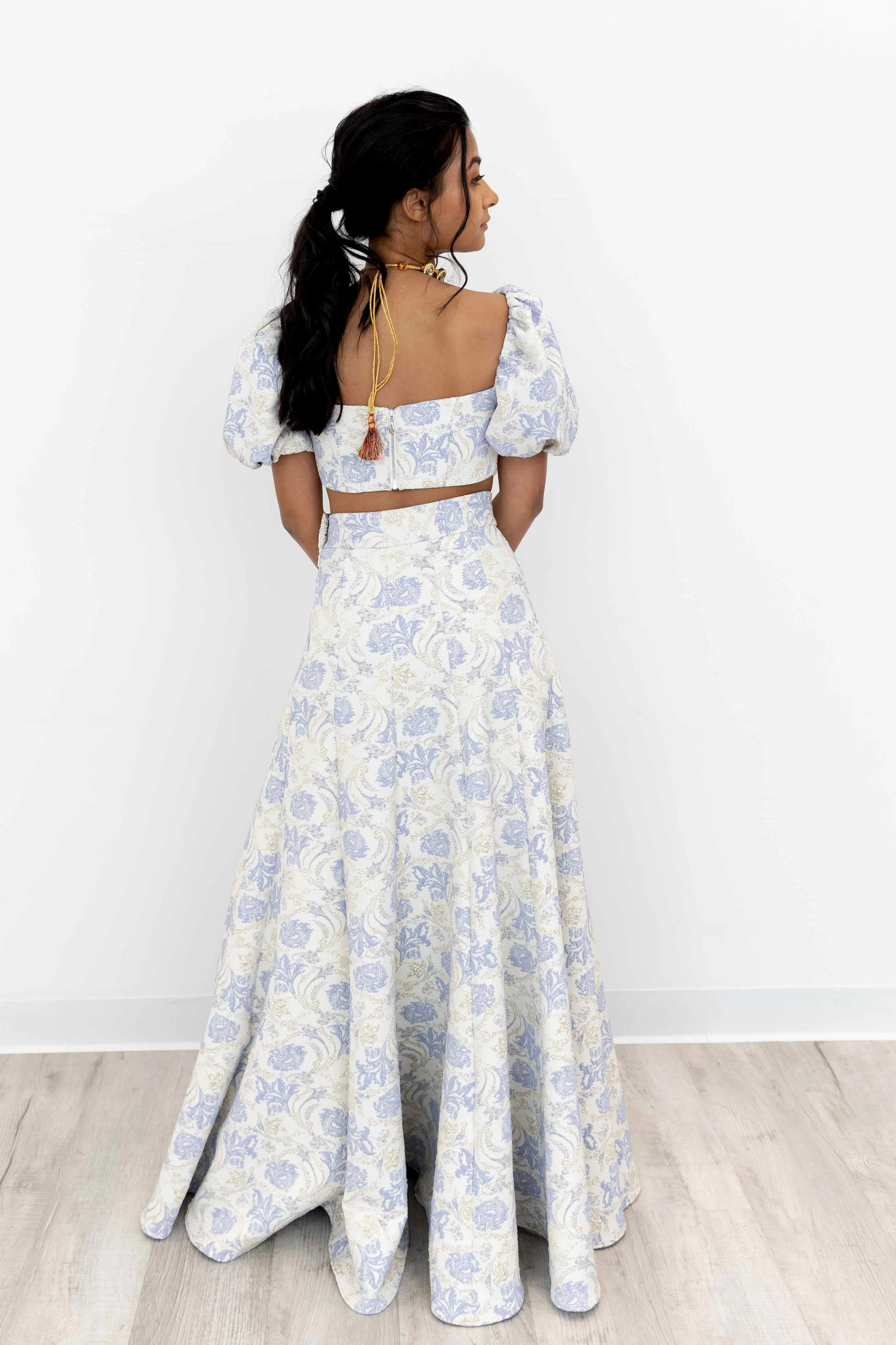 DIYA Periwinkle Jacquard Skirt