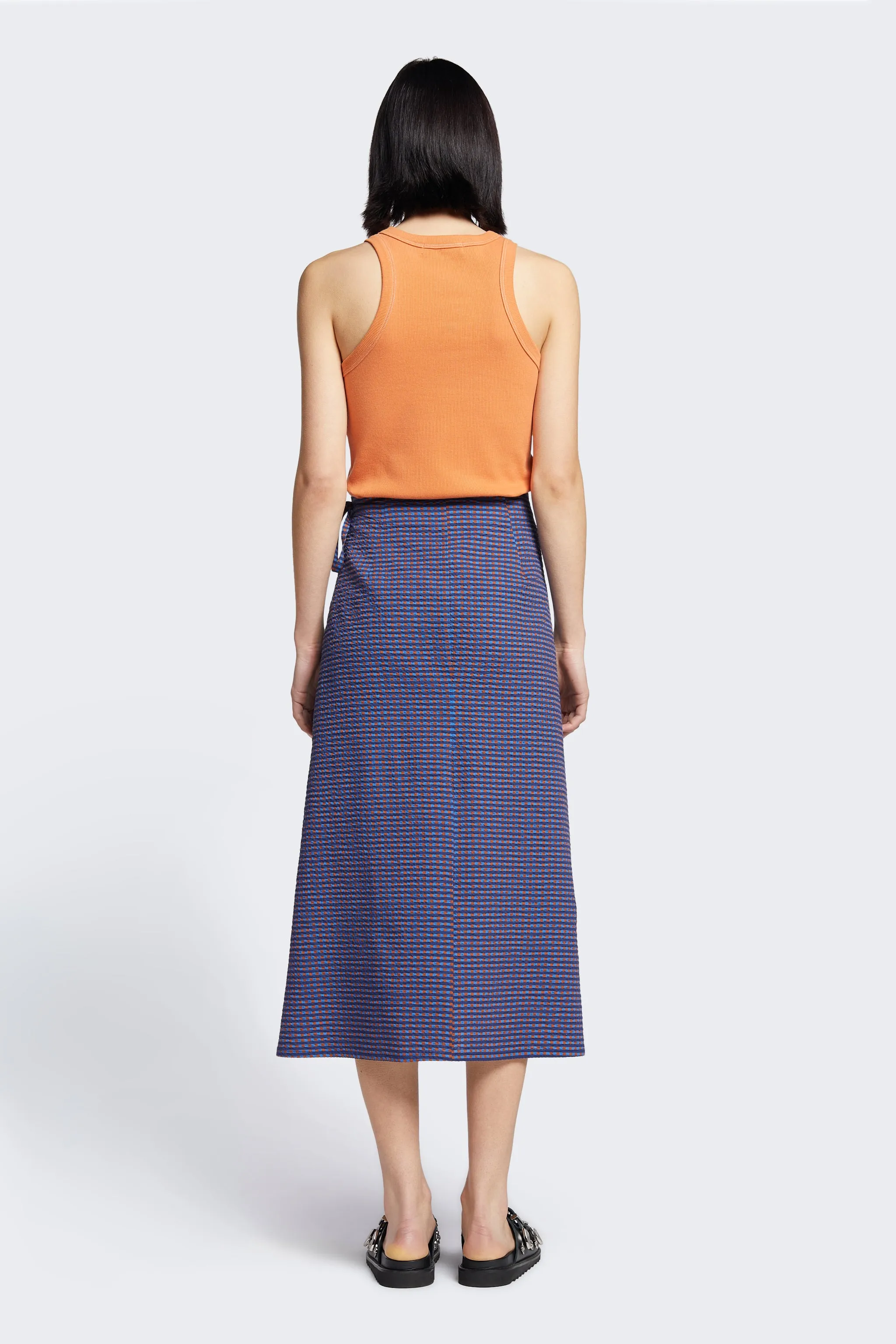 Edge Skirt Blue Check