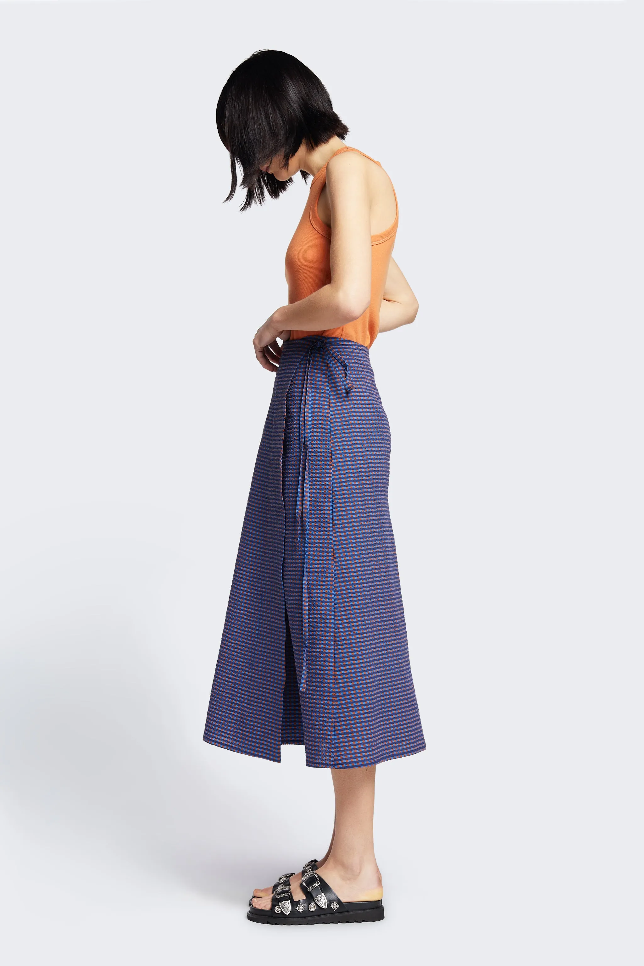 Edge Skirt Blue Check