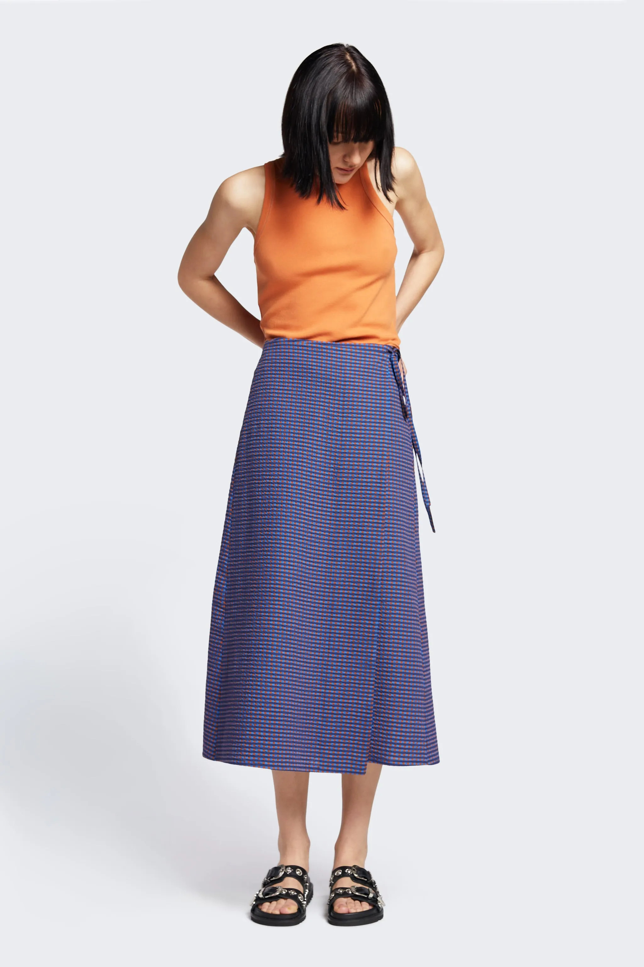 Edge Skirt Blue Check