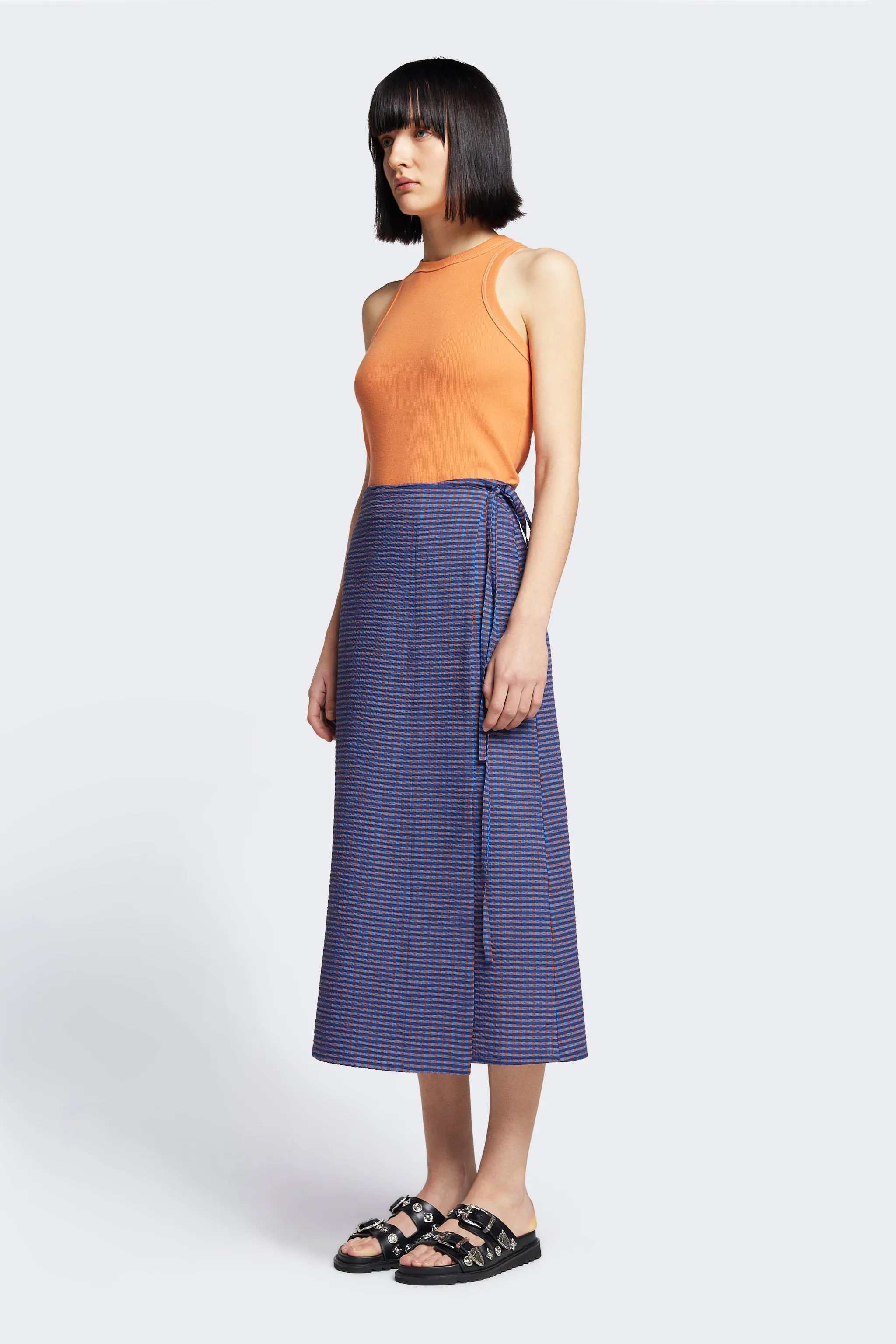 Edge Skirt Blue Check